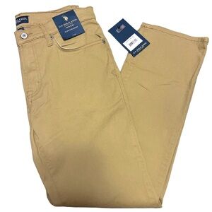 Us Polo Assn stretch twill 5 pocket khaki pants, new